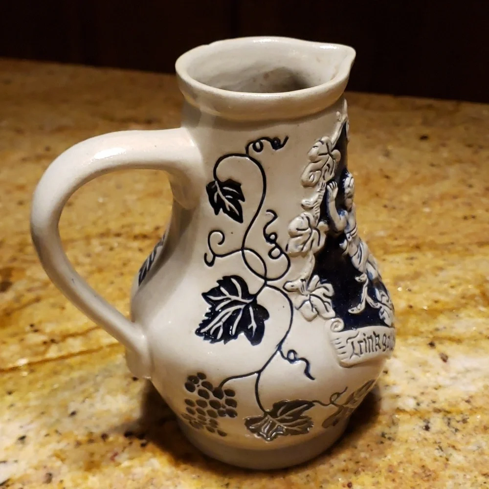 Vintage German Stoneware Classic Wine Pitcher 